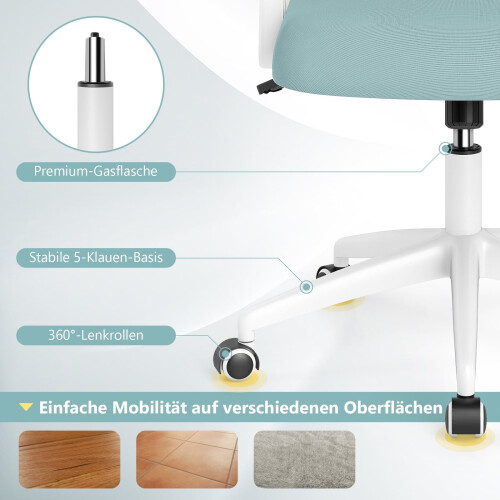 Ergonomic Office Chair, Blue - Foldable Arms, Rocking Function 2
