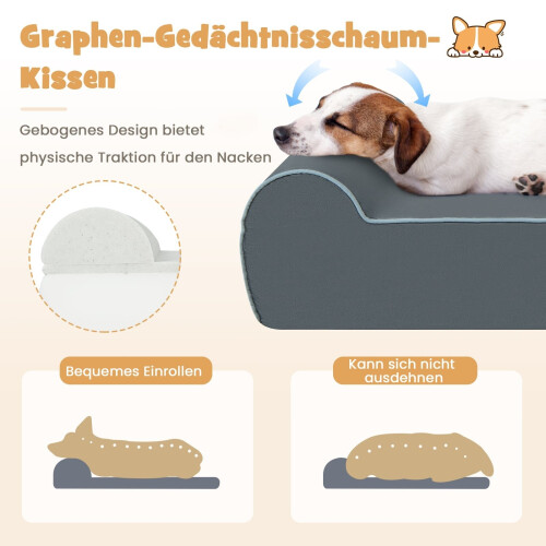 Orthopedic Dog Bed for Large Dogs, Memory Foam, Gray 2