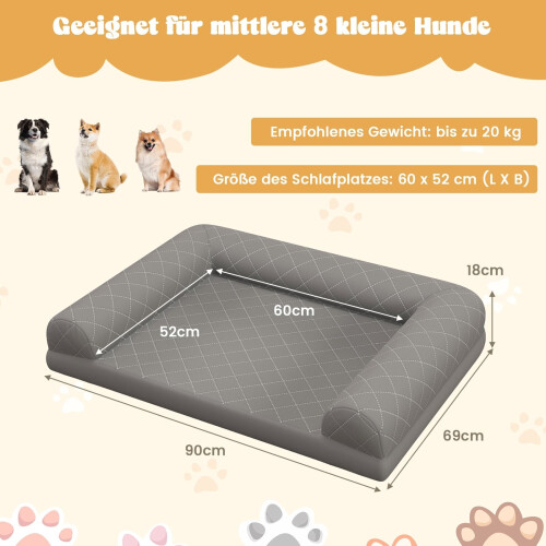Orthopedic Dog Bed, Medium, Egg Crate Foam, Gray 1