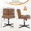 Cross-Legged Office Chair, Wide Seat, Brown, Adjustable 2