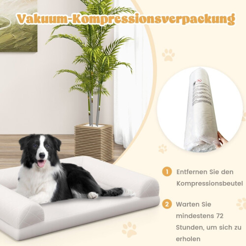 Orthopedic Dog Bed for Medium Dogs, Egg Crate Foam, Beige 2