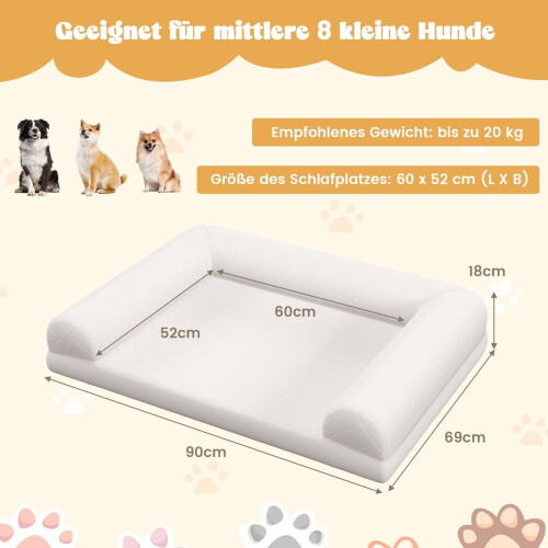 Orthopedic Dog Bed for Medium Dogs, Egg Crate Foam, Beige 1