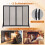 Fireplace Screen with Sliding Doors, 96 x 79 cm, Metal Mesh 4