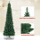 270cm Pencil Christmas Tree with Metal Stand, Green 4