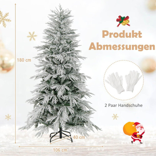 Brad de Crăciun artificial, 210 cm, acoperit cu zăpadă, 350 LED-uri 1