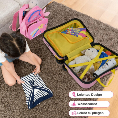 Children's Luggage Set: 47cm Ride-On Suitcase & 30cm Backpack 1