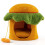 Katzenhöhle, Hamburgerform, Plüschkissen, Orange 1