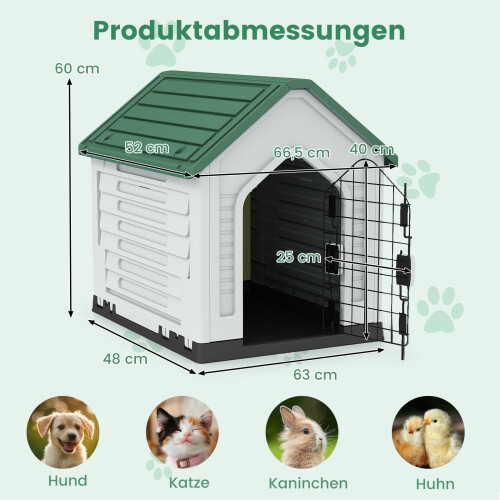 Plastic Dog House with Lockable Door & Ventilation 1