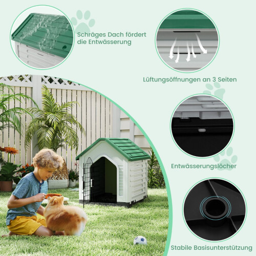 Plastic Dog House with Lockable Door & Ventilation 2
