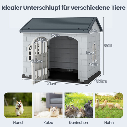 Weatherproof Plastic Dog House with Lockable Door 1