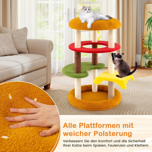 Cat Tree with Sisal Posts, Platforms, and Bed, 106 cm 2