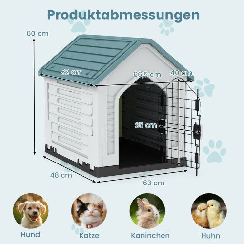 Plastic Dog House with Lockable Door & Ventilation 1