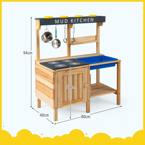 Outdoor Mud Kitchen for Kids with Removable Sink & Accessories 1