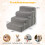 Foam Pet Stairs, 4-Step, Non-Slip, Washable Cover, Gray 2