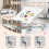 Adjustable Kids Desk and Chair Set with Tilt Top, Grey 4