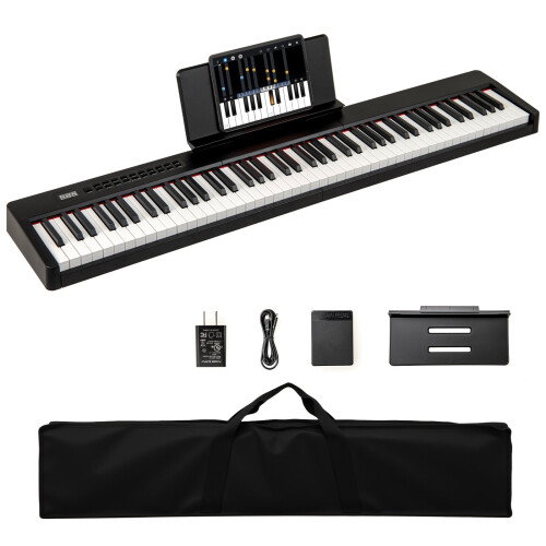 88-Tasten-Digitalpiano, Standardgröße, tragbar, schwarz