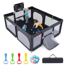 Baby-Laufstall 188 x 157 cm mit Basketballkorb und -tor