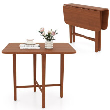 Quadratischer Klapptisch für 2-4 Personen, braunes Holz, platzsparend