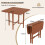 Square Folding Dining Table for 2-4, Brown Wood, Space-Saving 2