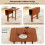 Square Folding Dining Table for 2-4, Brown Wood, Space-Saving 4