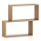 3-Tier Geometric Bookshelf, Freestanding Wood, Natural 1