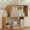3-Tier Geometric Bookshelf, Freestanding Wood, Natural 5