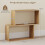 3-Tier Geometric Bookshelf, Freestanding Wood, Natural 2