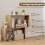 3-Tier Geometric Bookshelf, Freestanding Wood, Natural 3
