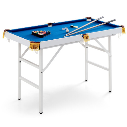 Mesa de billar plegable con tacos, bolas, tiza y cepillo