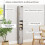 Tall Bathroom Cabinet with Toilet Paper Holder, Hooks - Grey 4
