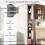Tall Bathroom Cabinet with Toilet Paper Holder, Hooks - Grey 5