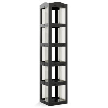 360 drehbares Bücherregal, faltbar, transparent, schwarz, 174 cm