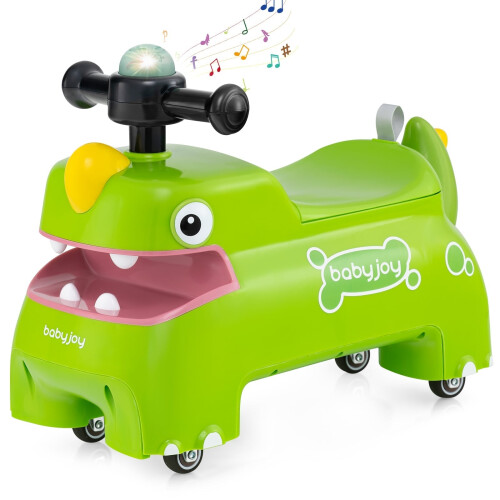 Coche infantil con luces, sonidos y espacio de almacenamiento