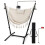 Adjustable Hanging Chair with Stand, Beige, 250kg Capacity 1