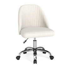 Verstellbarer Bürostuhl ohne Armlehnen - Beige, 360 drehbar