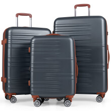 Set de 3 bagaje rigide cu încuietoare TSA, roți la 360