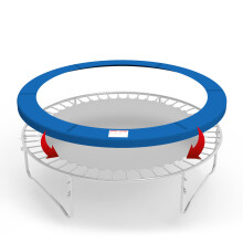 GALACTICA 8FT Outdoor Round Trampoline Replacement Pad Spring Cover Safety Padding Blue