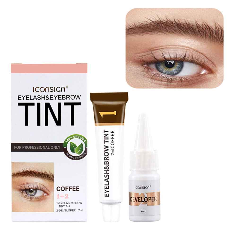 Gold Professional Eyelash Eyebrow Tint Kit-Coffee