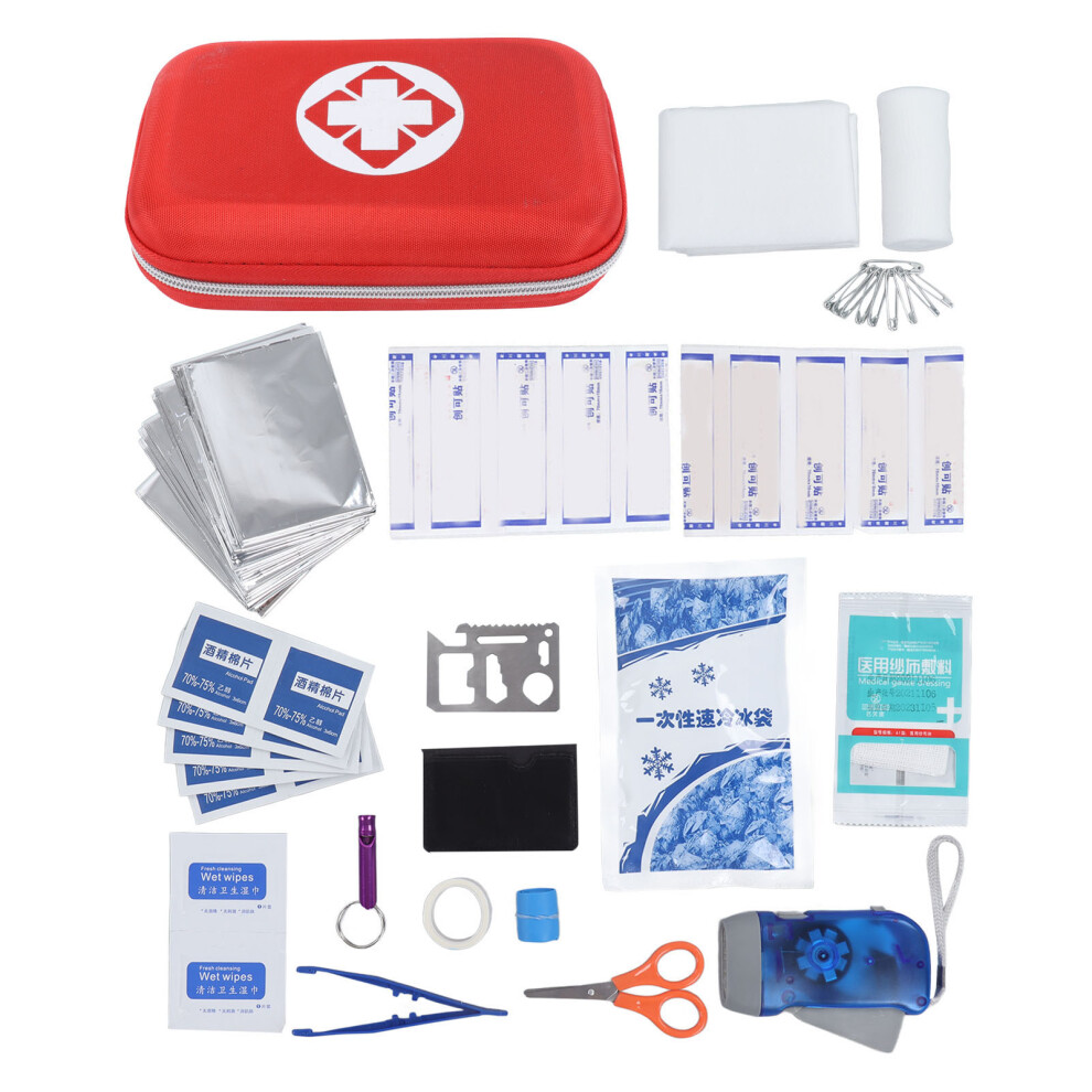 Portable First Aid Bag Shockproof Water Resistant Compact Survival Kit Multipurpose Emergency Blanket Outdoor Daily Emergency Supplies Safe and