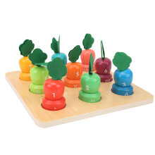 Juguete de madera para bebés, juego educativo Montessori de clasificación de formas con diseño realista de zanahoria que mejora la coordinación