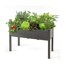 Aiuola rialzata, grande fioriera in legno, 125x59x76 cm