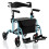 Rollator 2 in 1, deambulatore e sedia da trasporto, blu, pieghevole 1