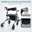 Rollator 2 in 1, deambulatore e sedia da trasporto, blu, pieghevole 4