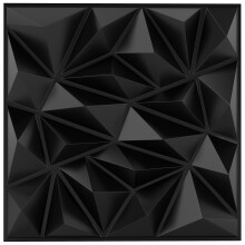 Pannelli murali 3D, motivo a rombi, nero, copertura 10 m²