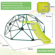 Cupola da arrampicata per bambini con scivolo, piattaforma in tessuto, capacità 180 kg