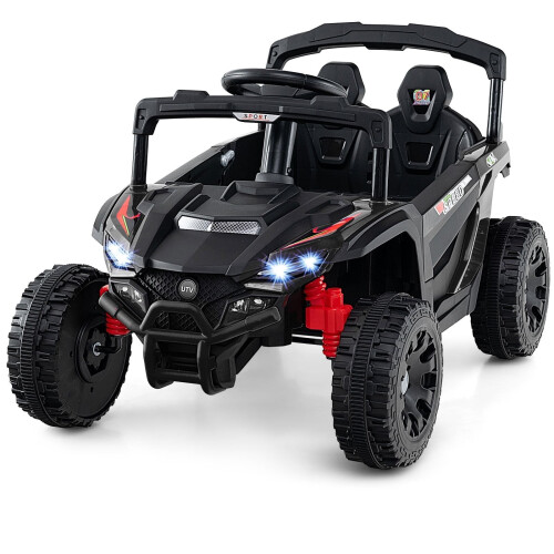 12V Kinder-Elektro-UTV mit Fernbedienung, Schwarz