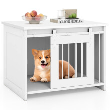 Hundebox mit Schiebetür - Metall & Holz, 80 x 60 x 60 cm