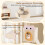 Cat Tree with Fish-Shaped Scratcher, Sisal Posts, Plush Cave 4