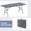Folding Camping Table, 180x74cm, HDPE Top, Metal Legs 2