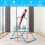 Barra da ginnastica regolabile, pieghevole, 90-130 cm, blu 3
